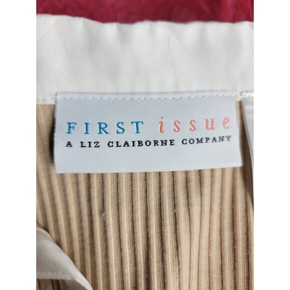 First Issue Liz Claiborne Co. Ribbed, Collared, Long Sleeve Top, Sz S, NWT - Picture 9 of 12